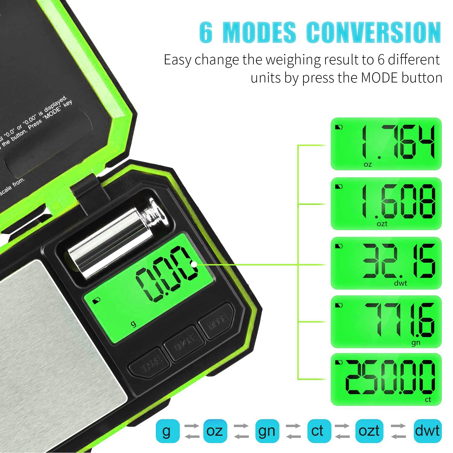Foto 5 pulgar | Pantalla Lcd Digital Fuzion Con Escala De Gramos De Bolsillo, 500 G X 0,01 G - Venta Internacional.