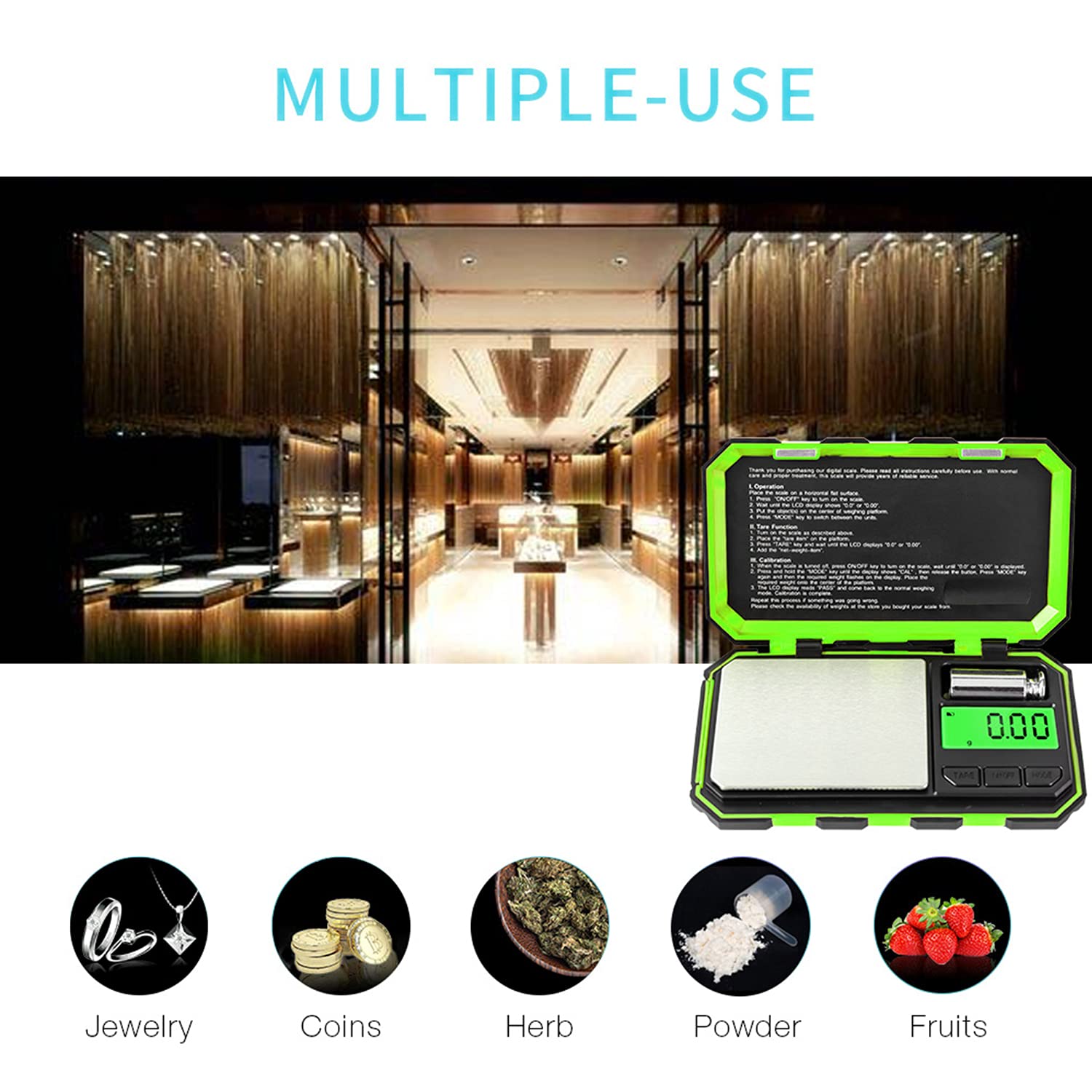 Foto 8 pulgar | Pantalla Lcd Digital Fuzion Con Escala De Gramos De Bolsillo, 500 G X 0,01 G - Venta Internacional.