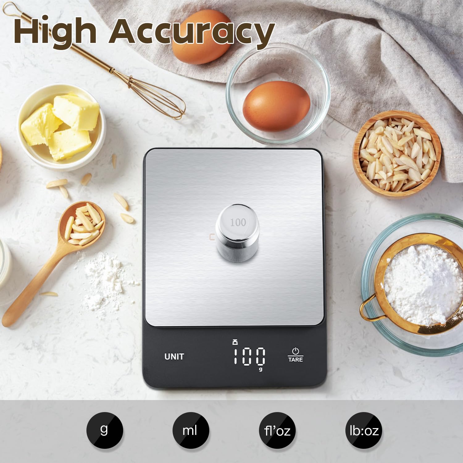Foto 2 | Báscula Digital Para Cocina Chwares, 5 Kg/1 G, Acero Inoxidable - Venta Internacional.
