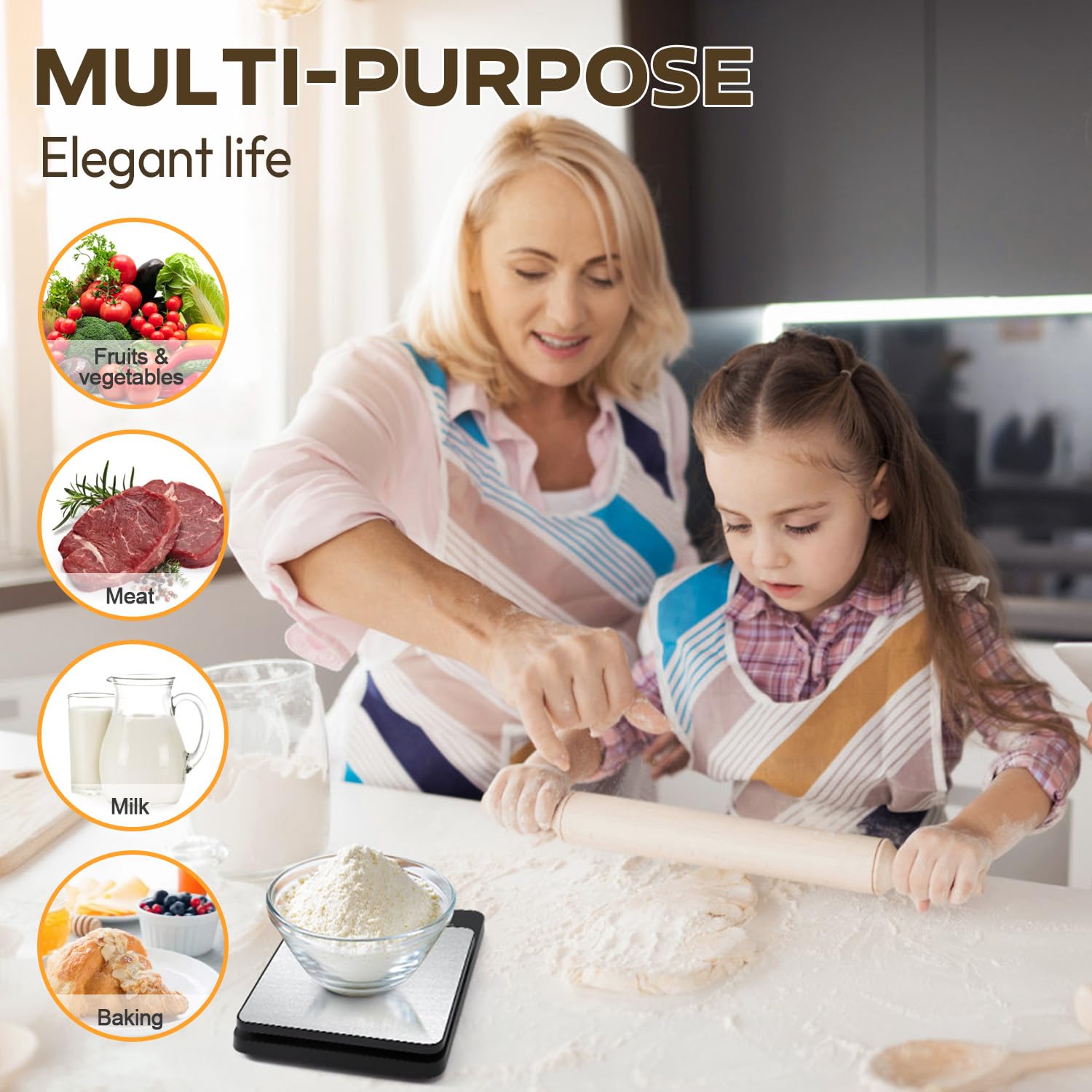 Foto 3 | Báscula Digital Para Cocina Chwares, 5 Kg/1 G, Acero Inoxidable - Venta Internacional.