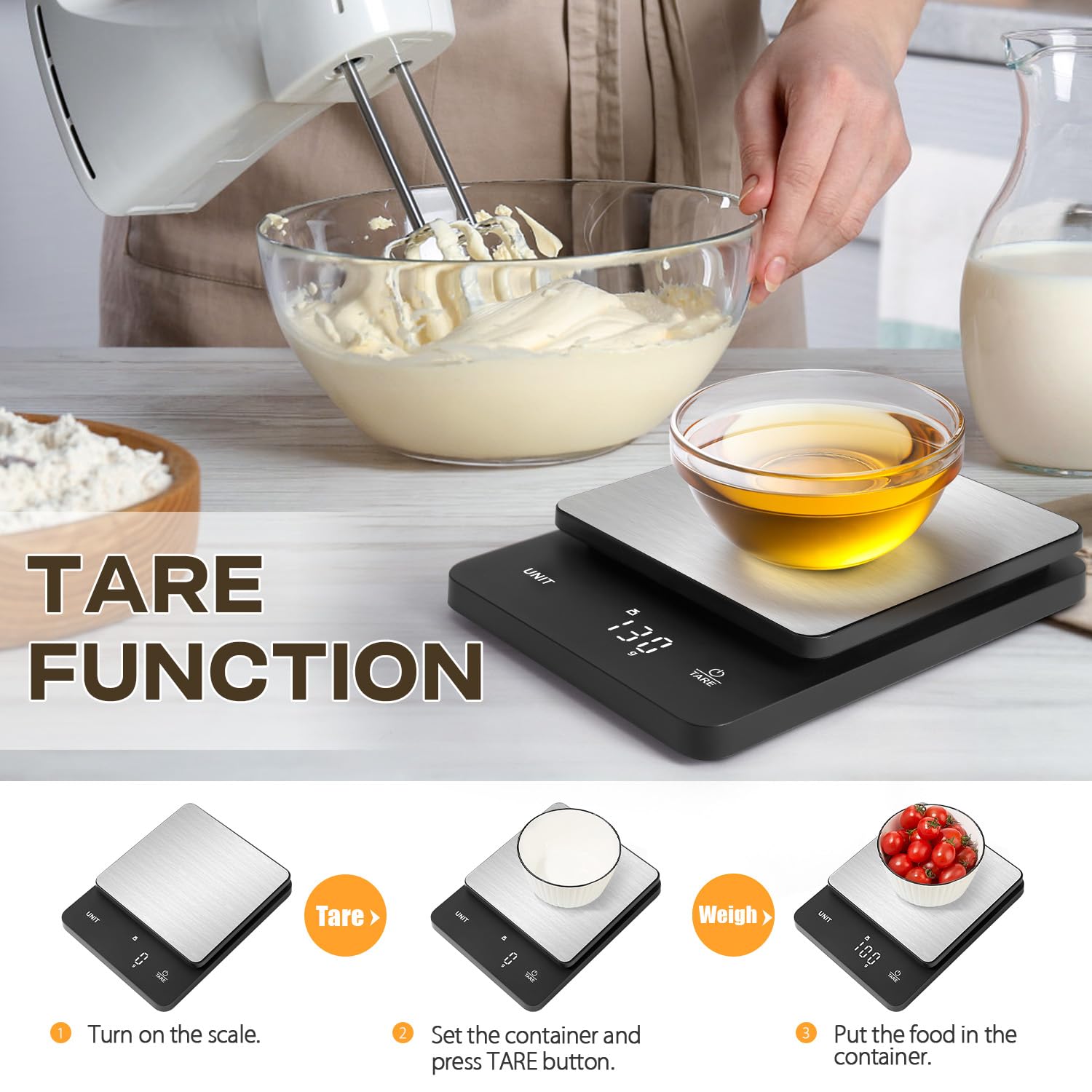 Foto 5 pulgar | Báscula Digital Para Cocina Chwares, 5 Kg/1 G, Acero Inoxidable - Venta Internacional.