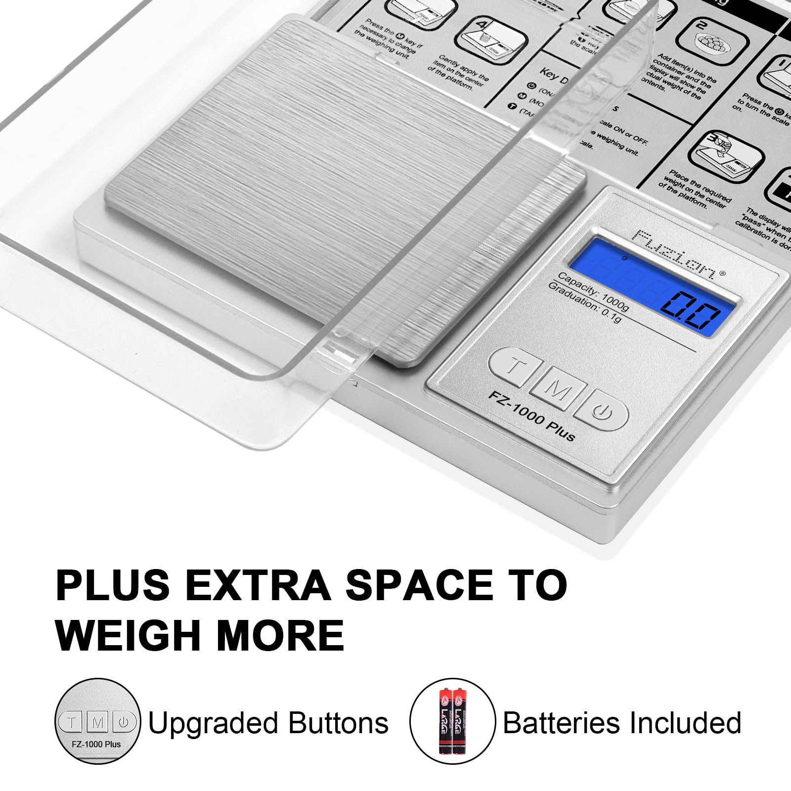 Foto 4 pulgar | Báscula De Bolsillo Fuzion Digital De 1000 G X 0,1 G Con Precisión De 0,001 Oz - Venta Internacional.