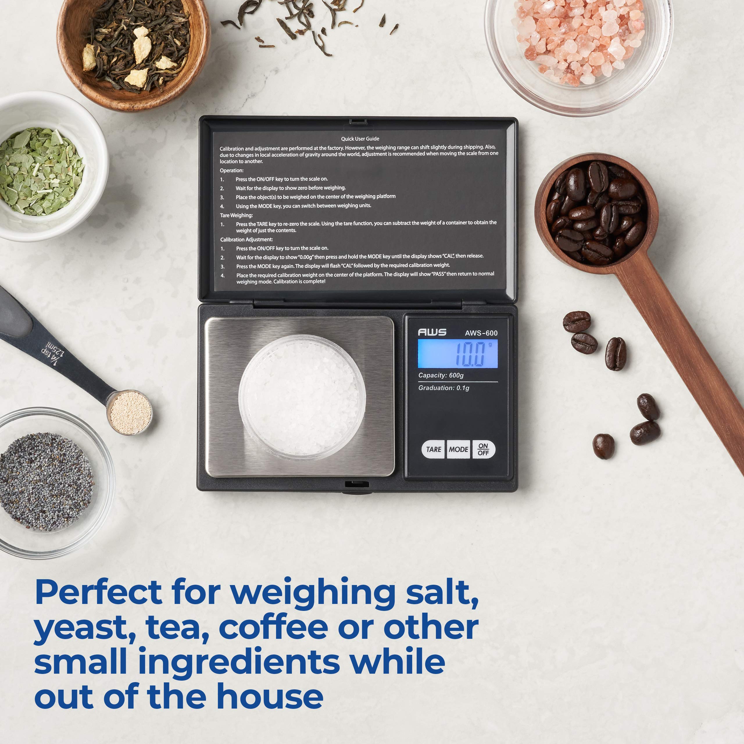 Foto 7 pulgar | Báscula De Bolsillo American Weigh Scales Aws-600 600 G/0,1 G - Venta Internacional.