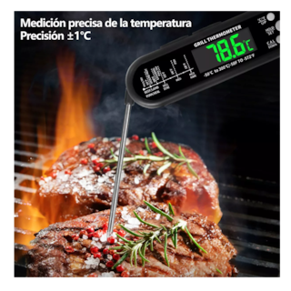 Foto 3 | Termómetro Digital de Cocina Impermeable con Abrebotellas 2p Negro