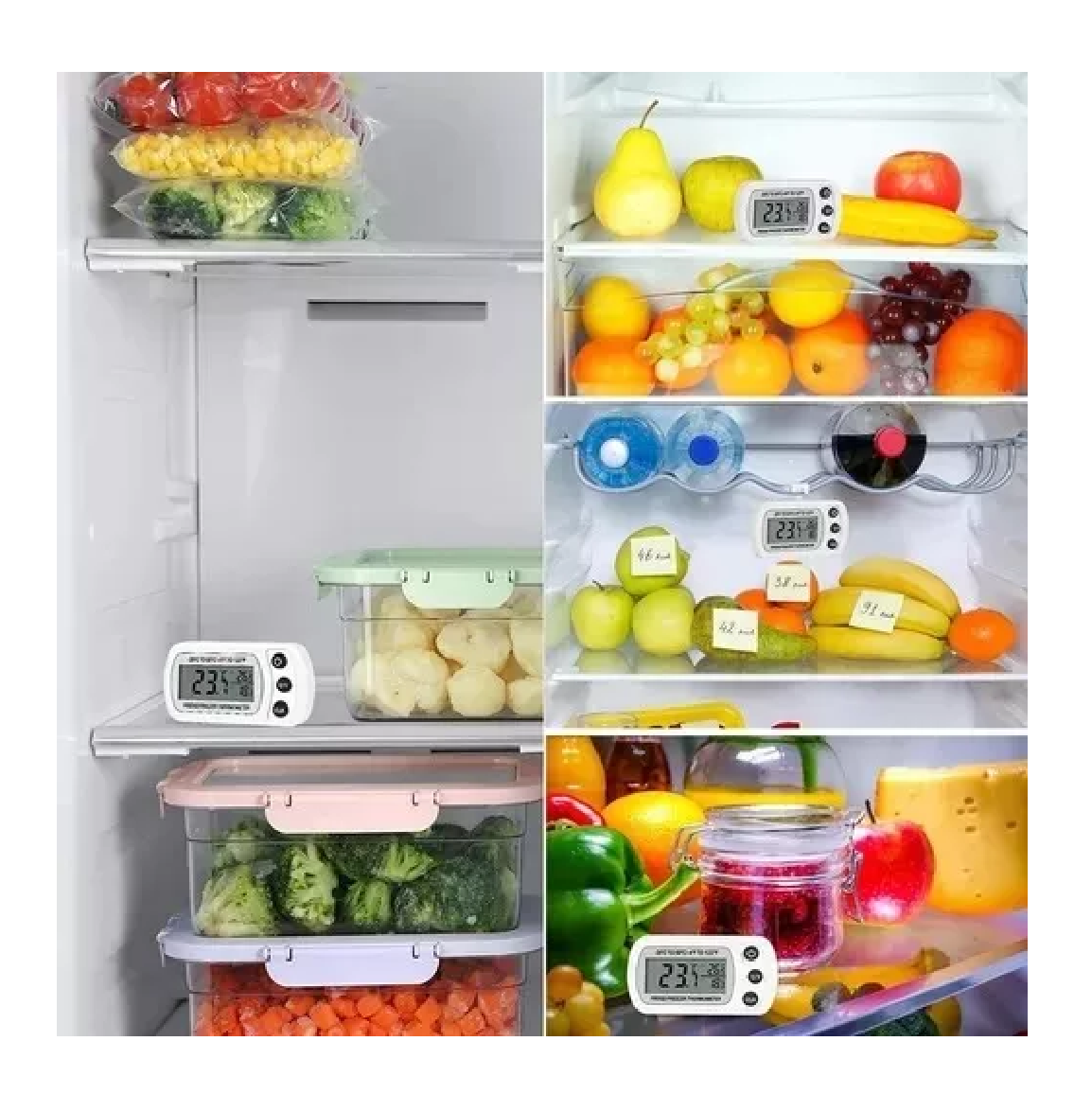 Foto 2 | Termómetro De Refrigerador Lcd Con Gancho Blanco