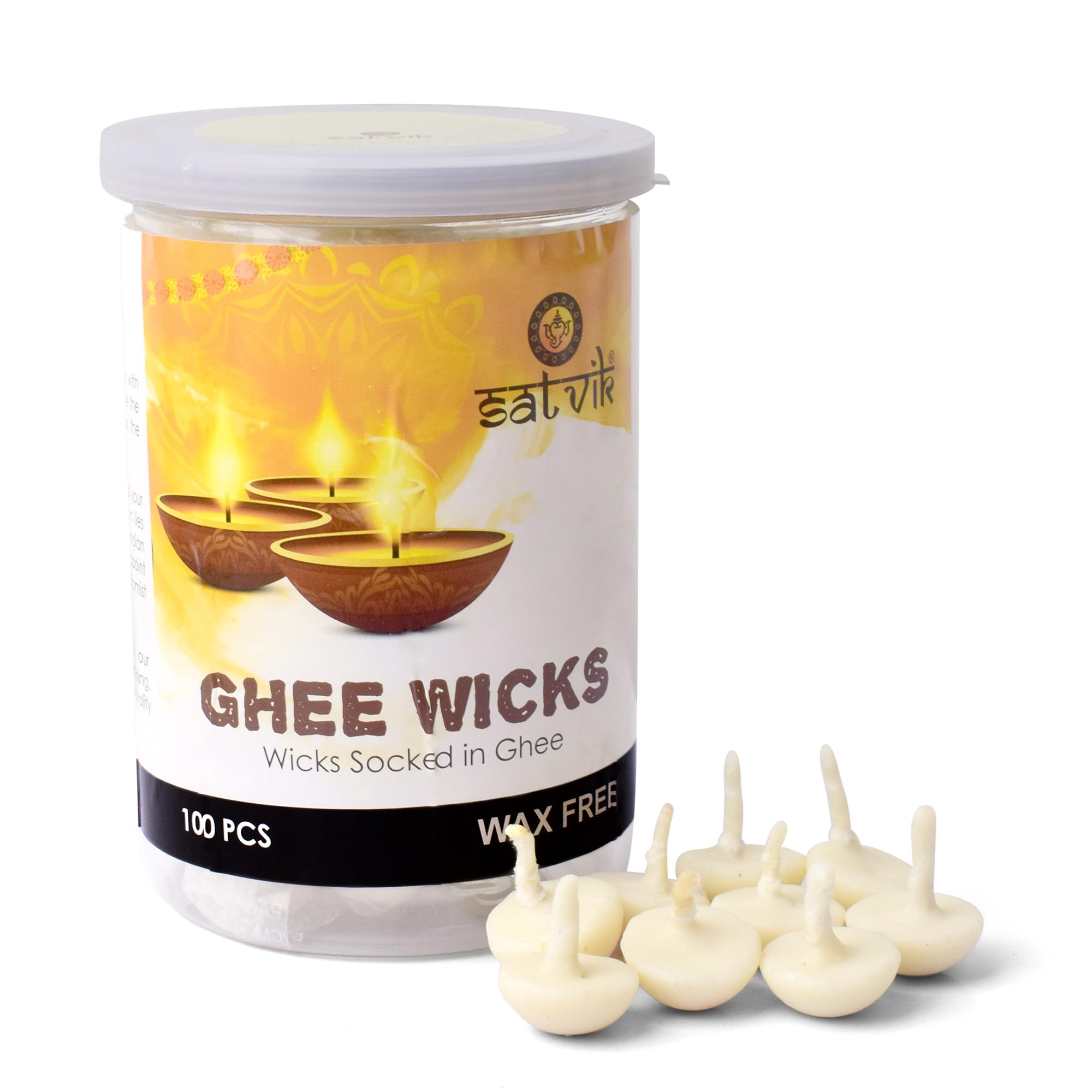 Foto 2 pulgar | Mechas de Ghee Satvik 100% Puro para Pooja y Diya 100 Piezas - Venta Internacional