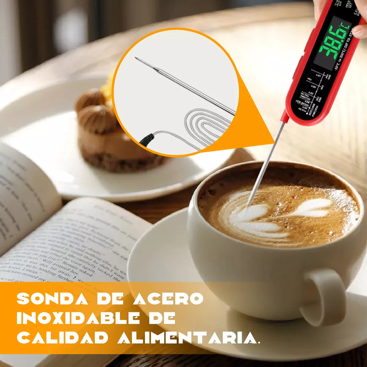 Foto 4 pulgar | Termómetro Digital De Cocina Impermeable Con Abrebotellas Eo Safe Imports Esi-11266-1 Rojo