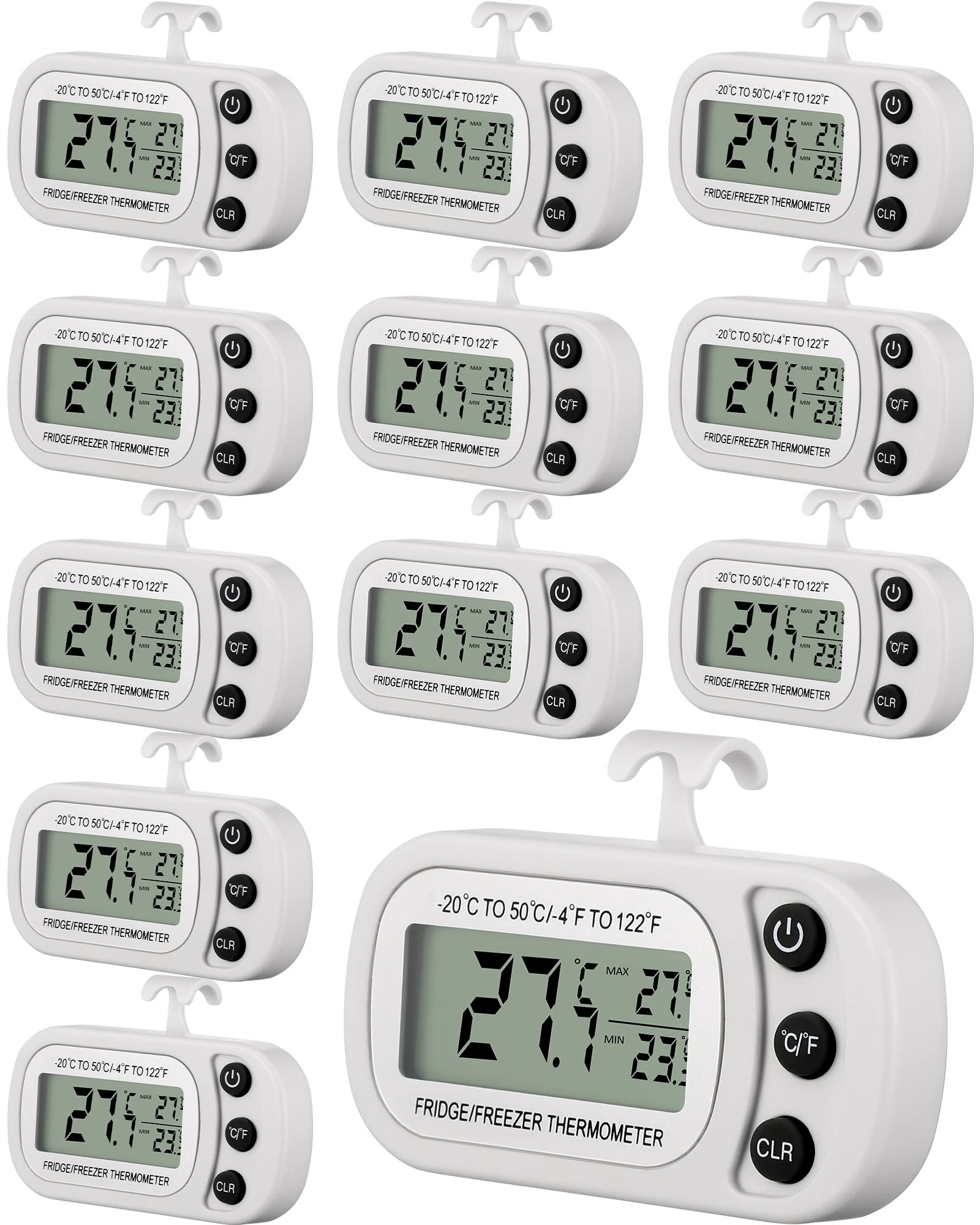 Termómetro Frienda Digital Impermeable Para Nevera, Paquete De 12 Unidades, Color Blanco - Venta Internacional.