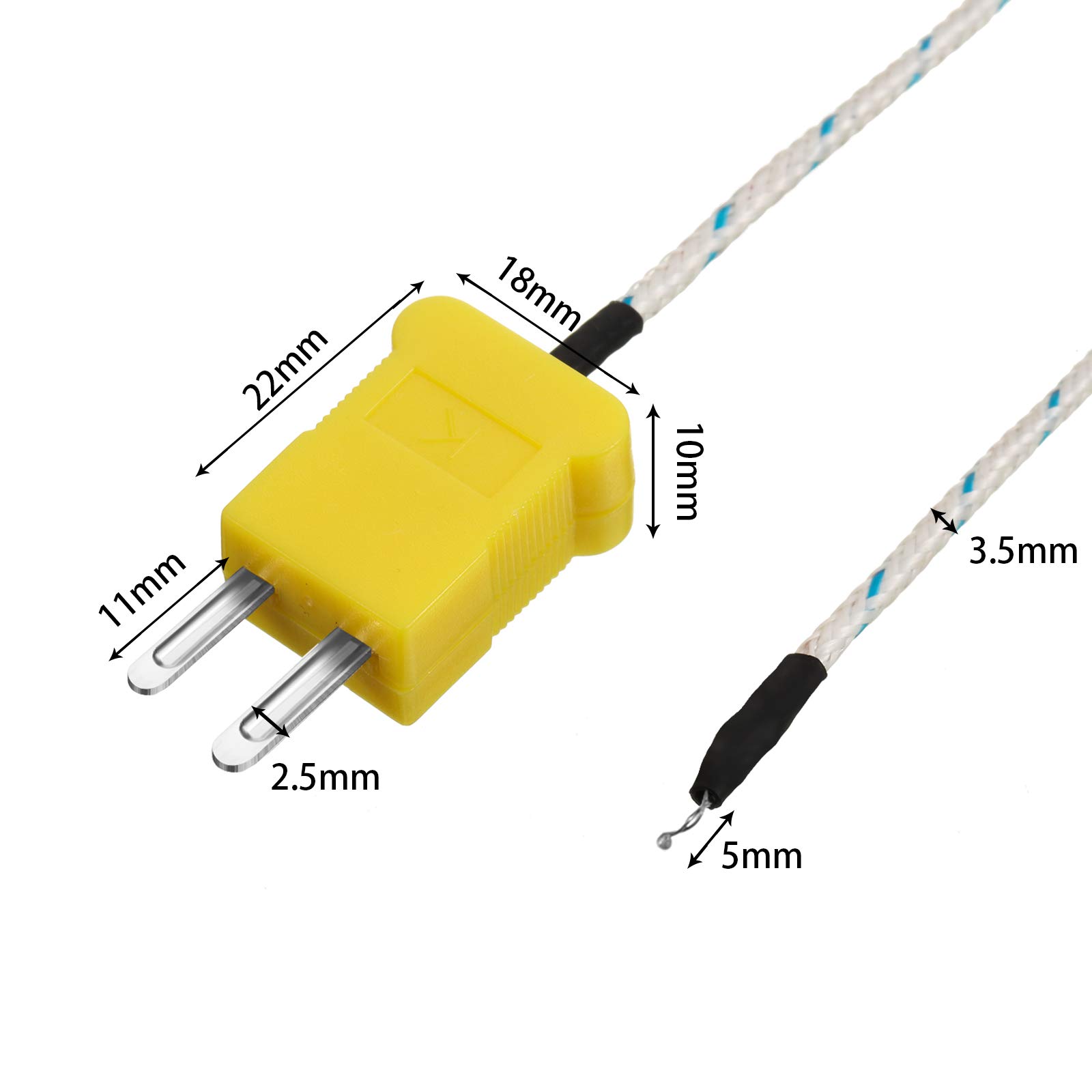 Foto 3 | Sensor De Sonda De Temperatura  Termopar Tipo K  3 M  10 Piezas - Venta Internacional.
