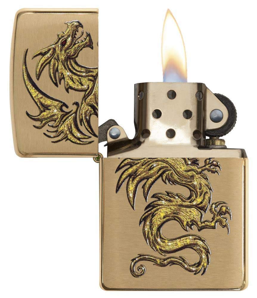 Foto 4 pulgar | Mechero De Bolsillo Zippo Dragon Design En Latón Cepillado - Venta Internacional.