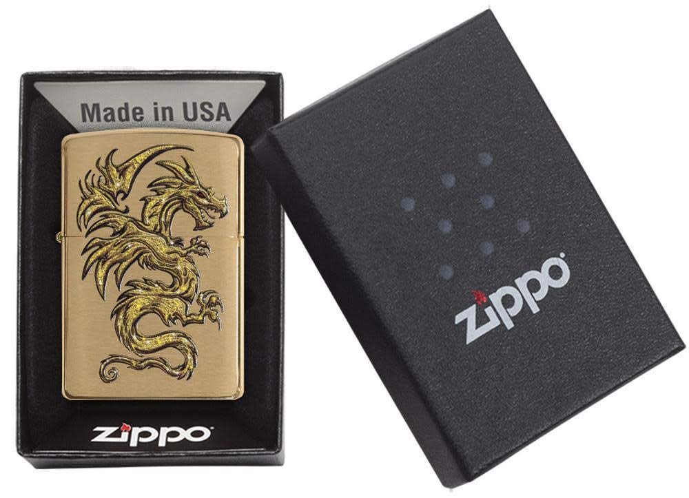 Foto 6 pulgar | Mechero De Bolsillo Zippo Dragon Design En Latón Cepillado - Venta Internacional.