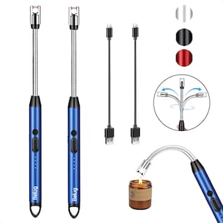 Foto 3 | ''2pcs Usb Encendedor Eléctrico Portátil Recargable De Cocina Azul ''