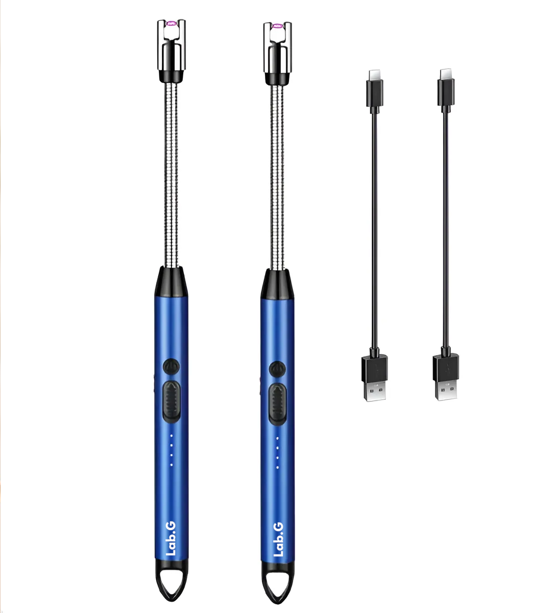 Foto 2 pulgar | 2pcs Usb Encendedor Eléctrico Portátil Recargable De Cocina Azul