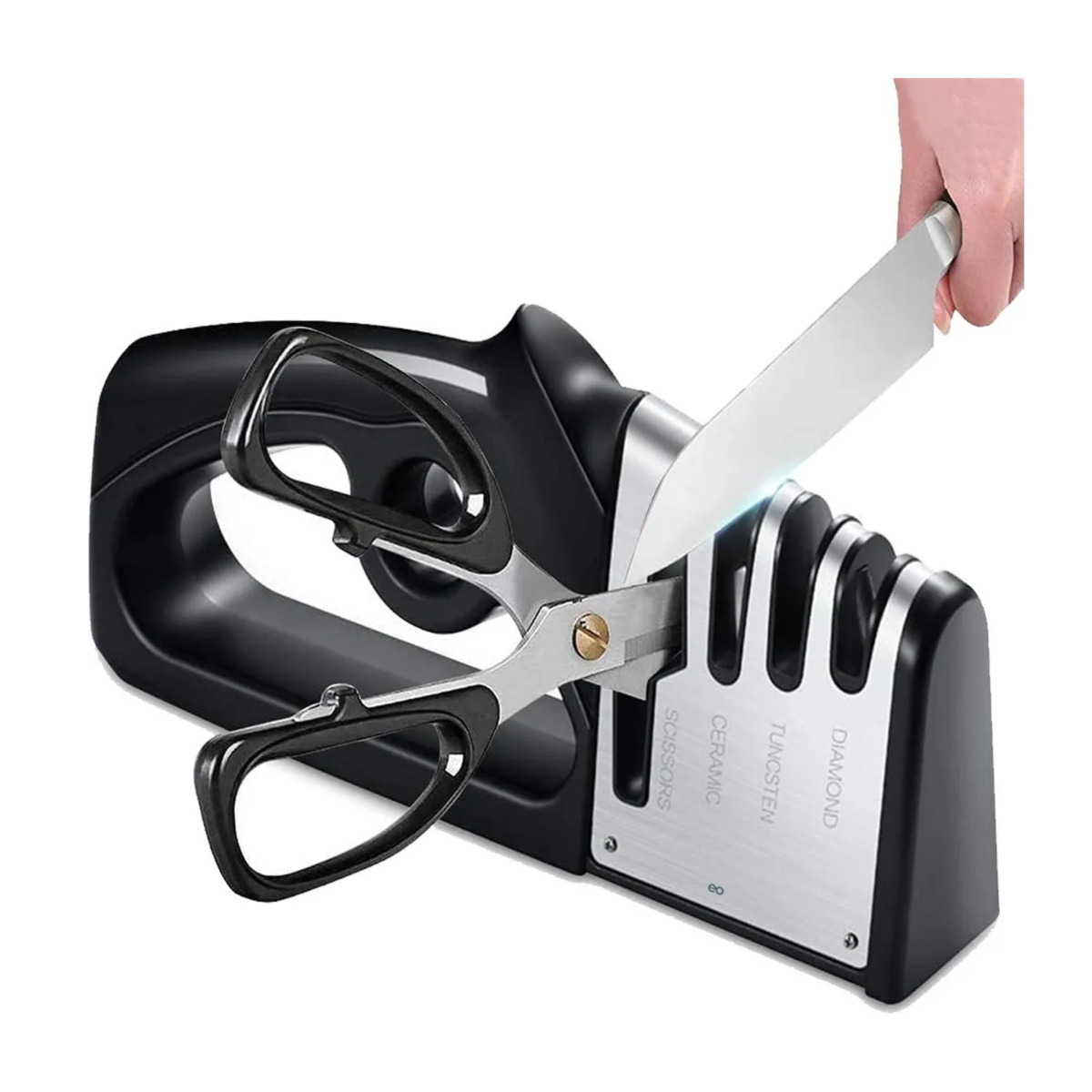 Foto 2 pulgar | Afilador De Cuchillos De Cocina Profesional De 4 Etapas Eo Safe Imports  Esi-18818 Negro