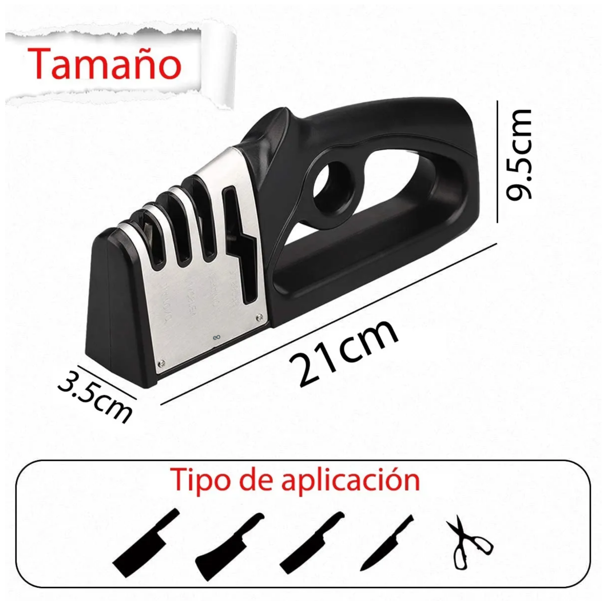 Foto 3 pulgar | Afilador De Cuchillos De Cocina Profesional De 4 Etapas Eo Safe Imports  Esi-18818 Negro