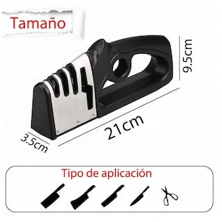 Foto 2 | Afilador De Cuchillos De Cocina Profesional De 4 Etapas Eo Safe Imports Esi-18818 Negro