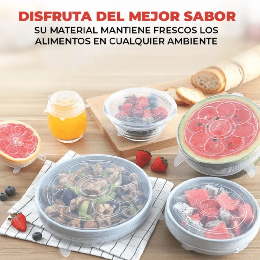 Foto 3 | Tapas Herméticas de Silicon 6 piezas