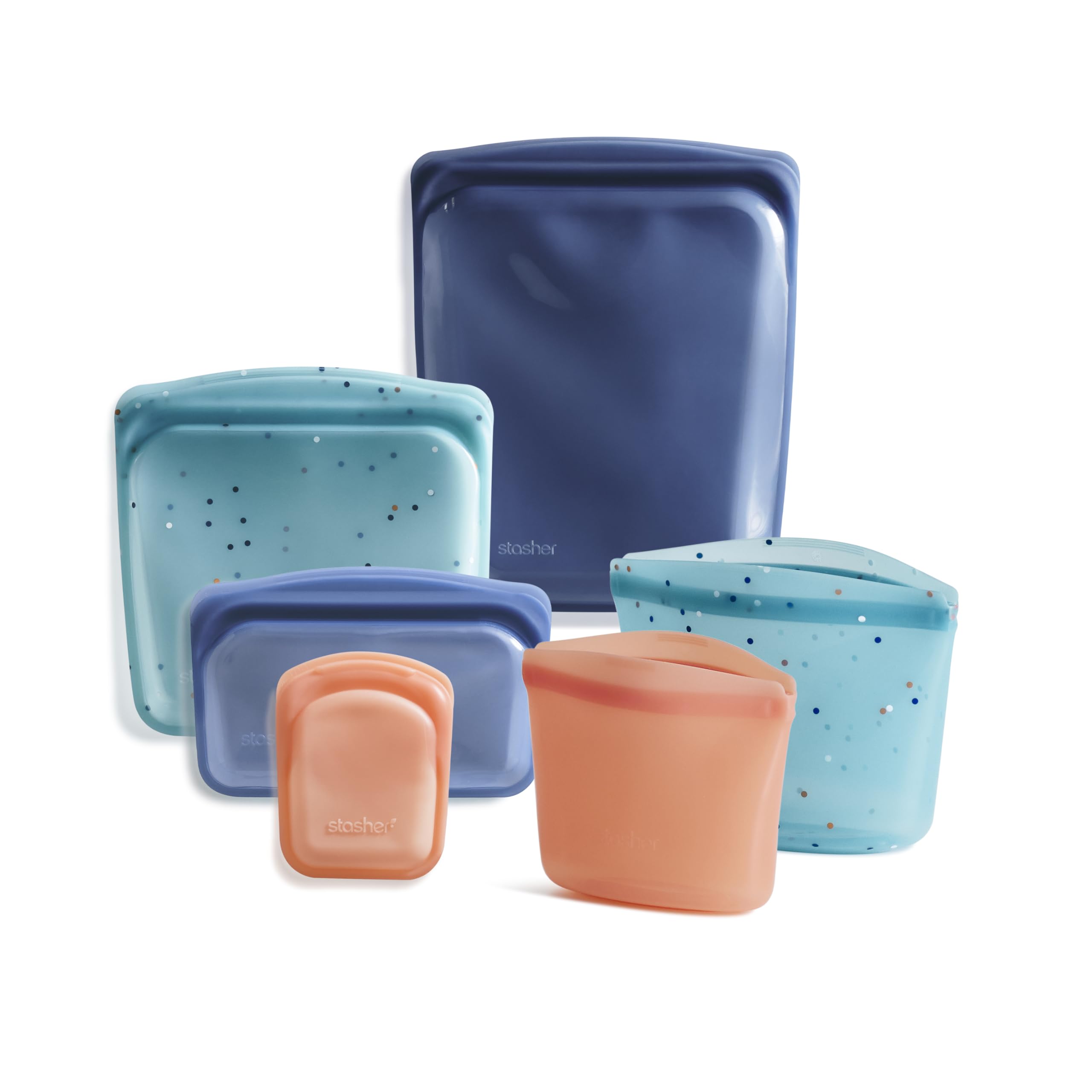 Bolsas Reutilizables Para Almacenamiento De Alimentos Stasher Premium Silicone, Paquete De 6 - Venta Internacional.