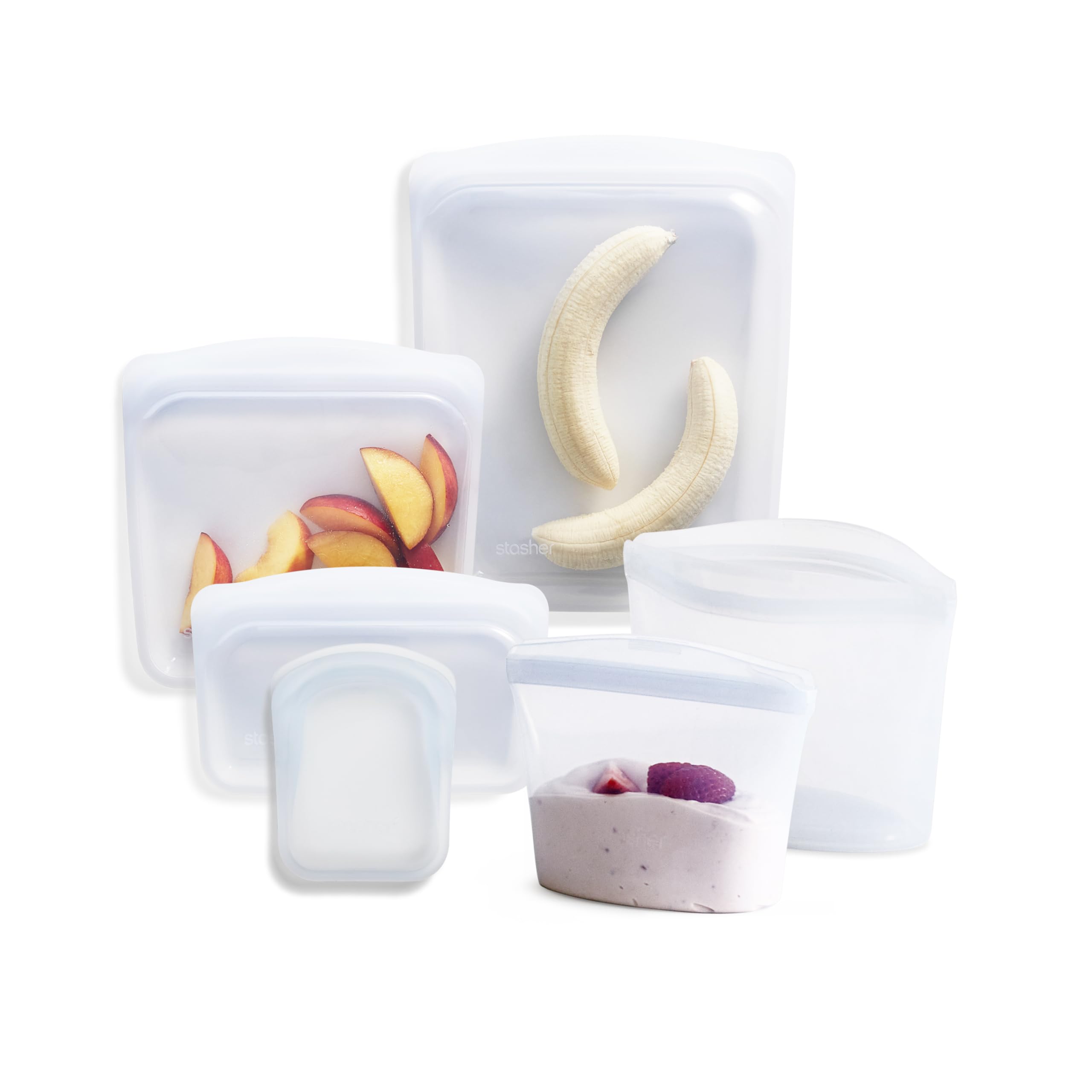 Bolsas Reutilizables Para Almacenamiento De Alimentos Stasher Premium Silicone, Paquete De 6 - Venta Internacional.