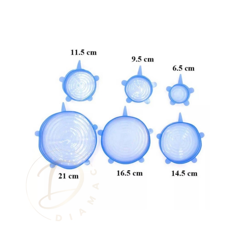 Foto 4 pulgar | Set De 6 Tapas De Silicona Adaptables Y Reutilizables Para Contenedores - Venta Internacional.