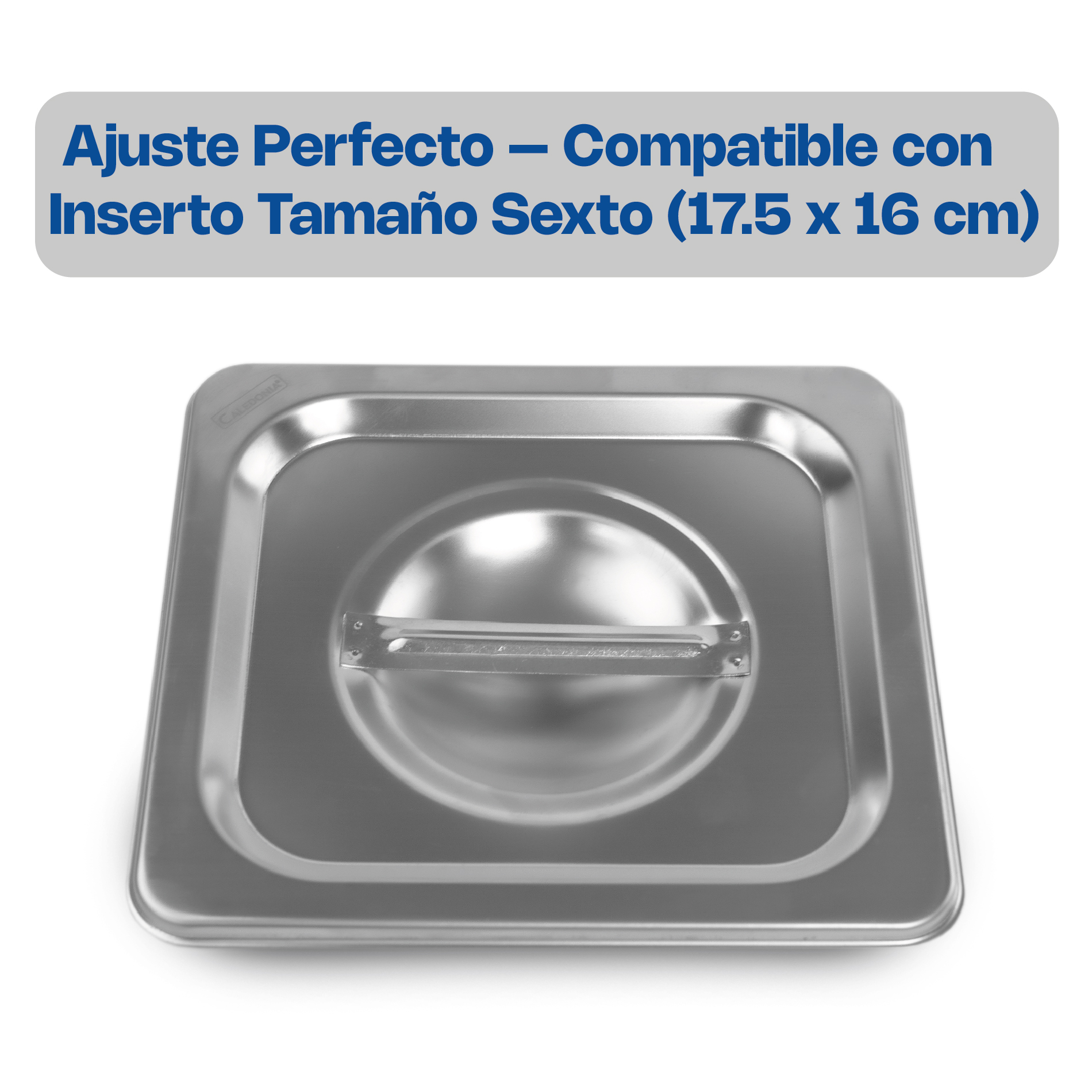 Foto 2 | Tapa Para Insertos De Acero Inoxidable Caledonia, Tamaño Sexto (17 X 16 Cm) Con Acabado Satinado Y Bordes Espec