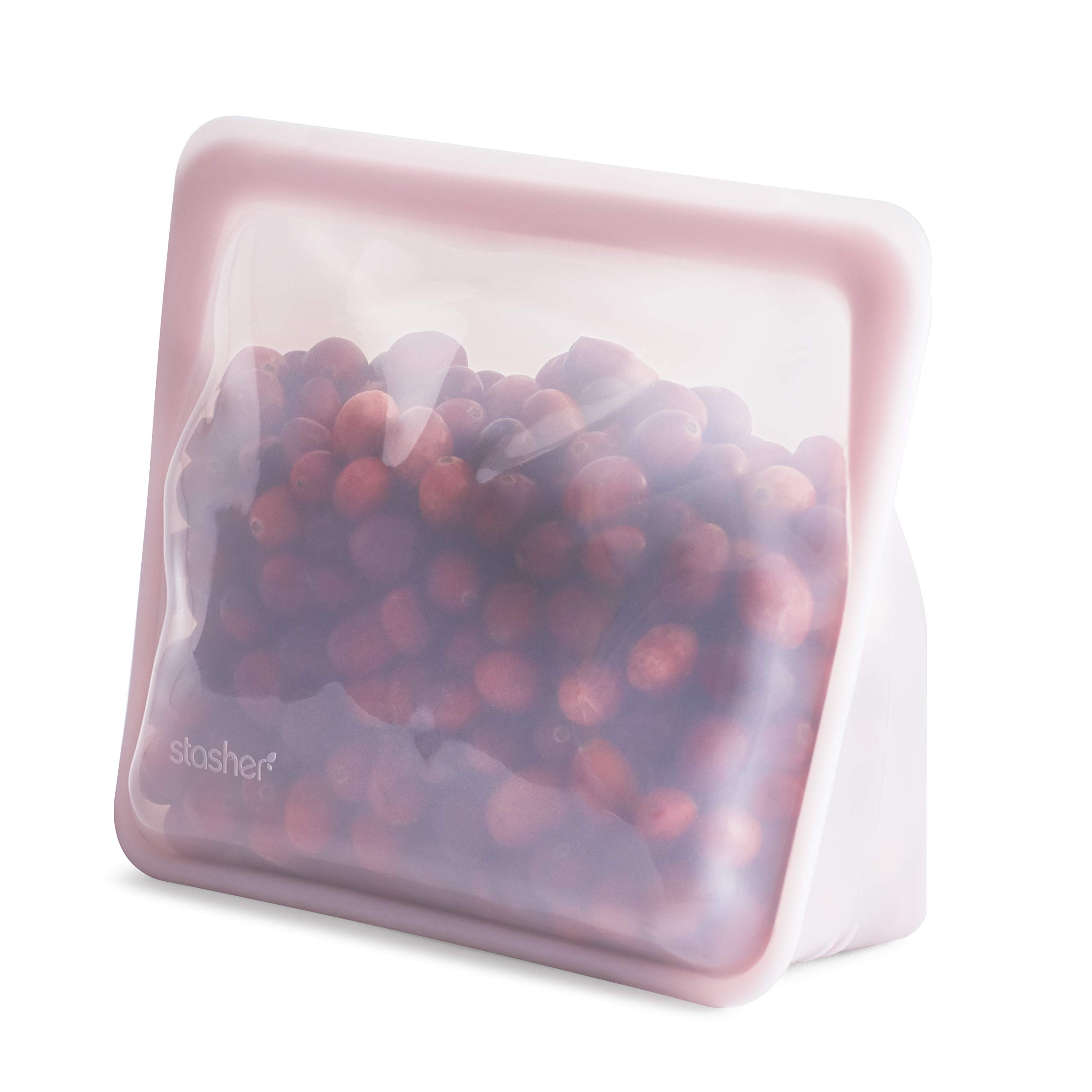 Bolsa De Almacenamiento Reutilizable Stasher Platinum Silicone 1.65 L Rose - Venta Internacional.