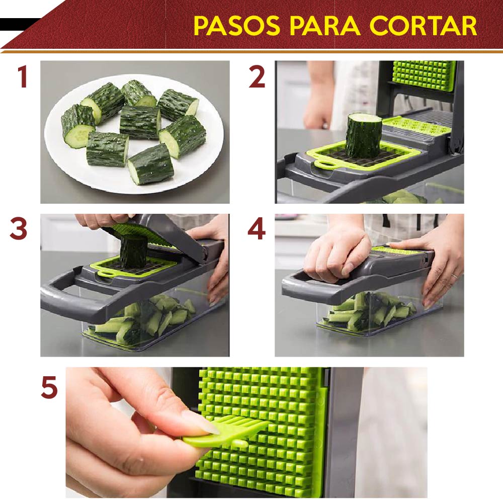 Foto 9 pulgar | Dicer Plus Cortador Rallador Pelador Rebanador de Verduras Rd Royal Cook color Negro