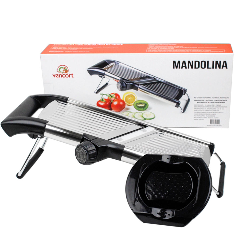 Mandolina Para Vegetales Y Fruta Vencort Acero Inoxidable 6 Navajas