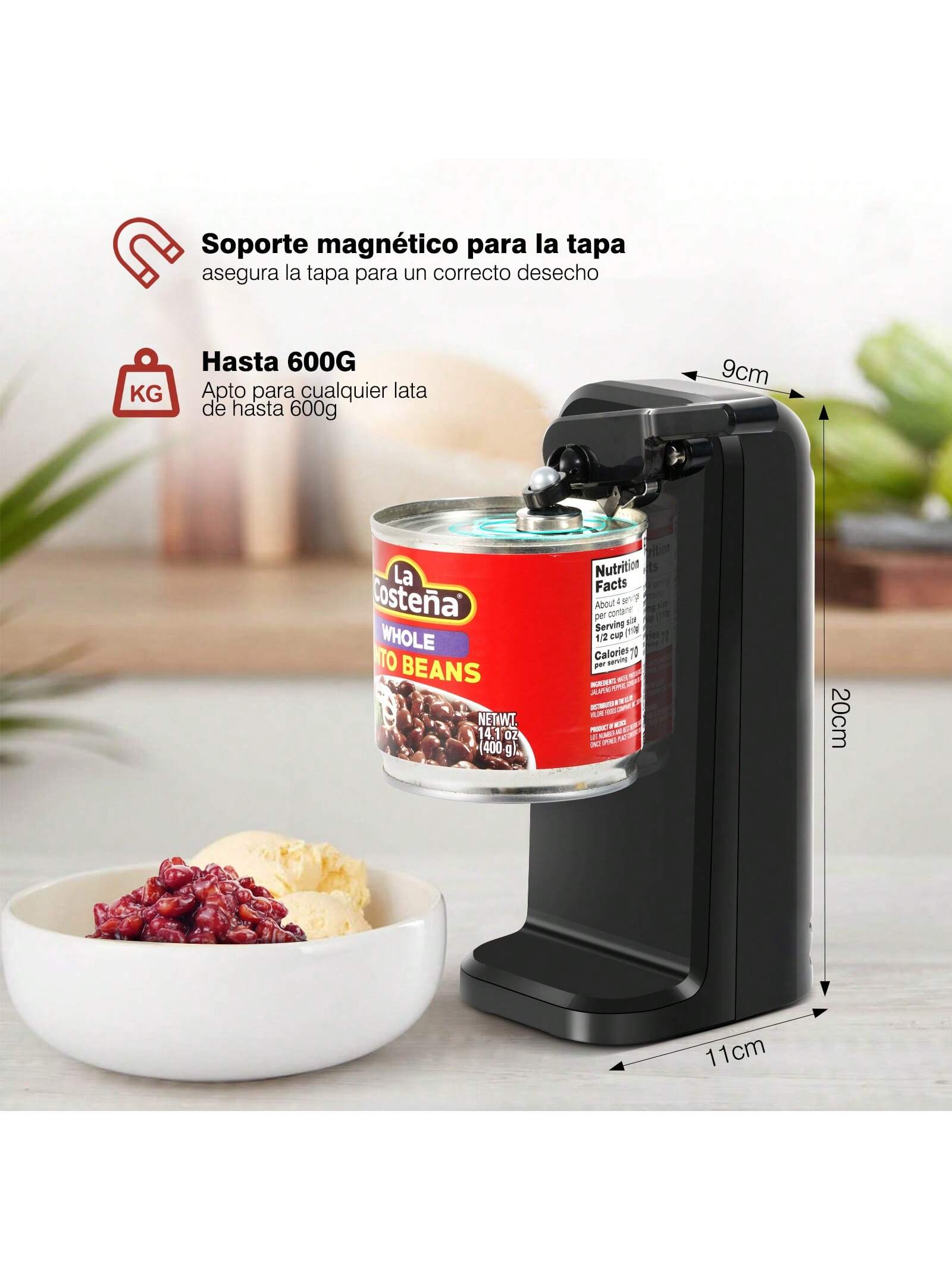 Foto 4 pulgar | Abrelatas Eléctrico K10149 color Negro