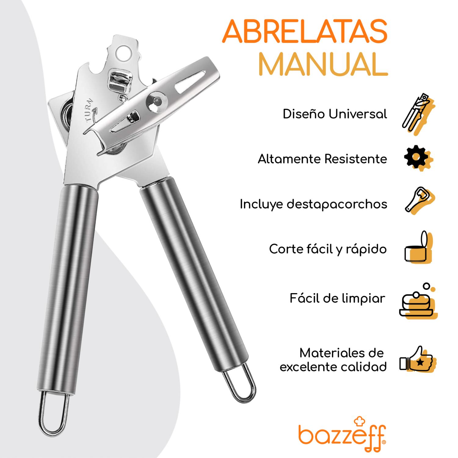 Foto 2 | Abrelatas Manual De Acero Inoxidable Bazzef