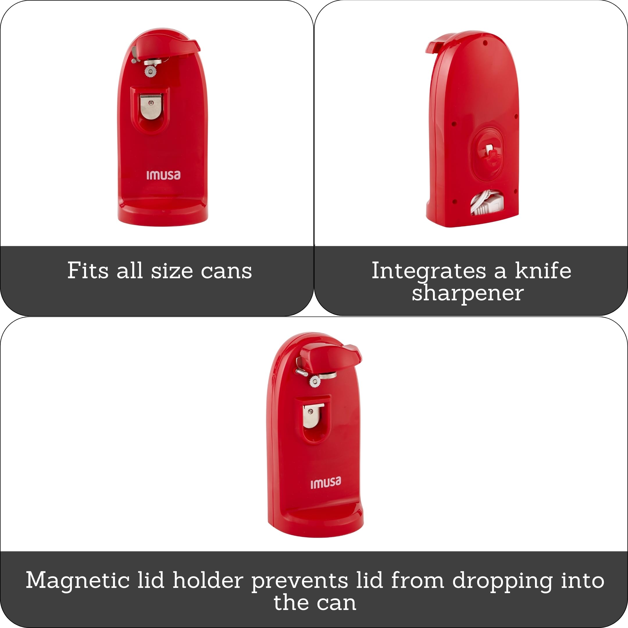 Foto 3 pulgar | Abrelatas Eléctrico Imusa Usa Con Abrebotellas Rojo - Venta Internacional.