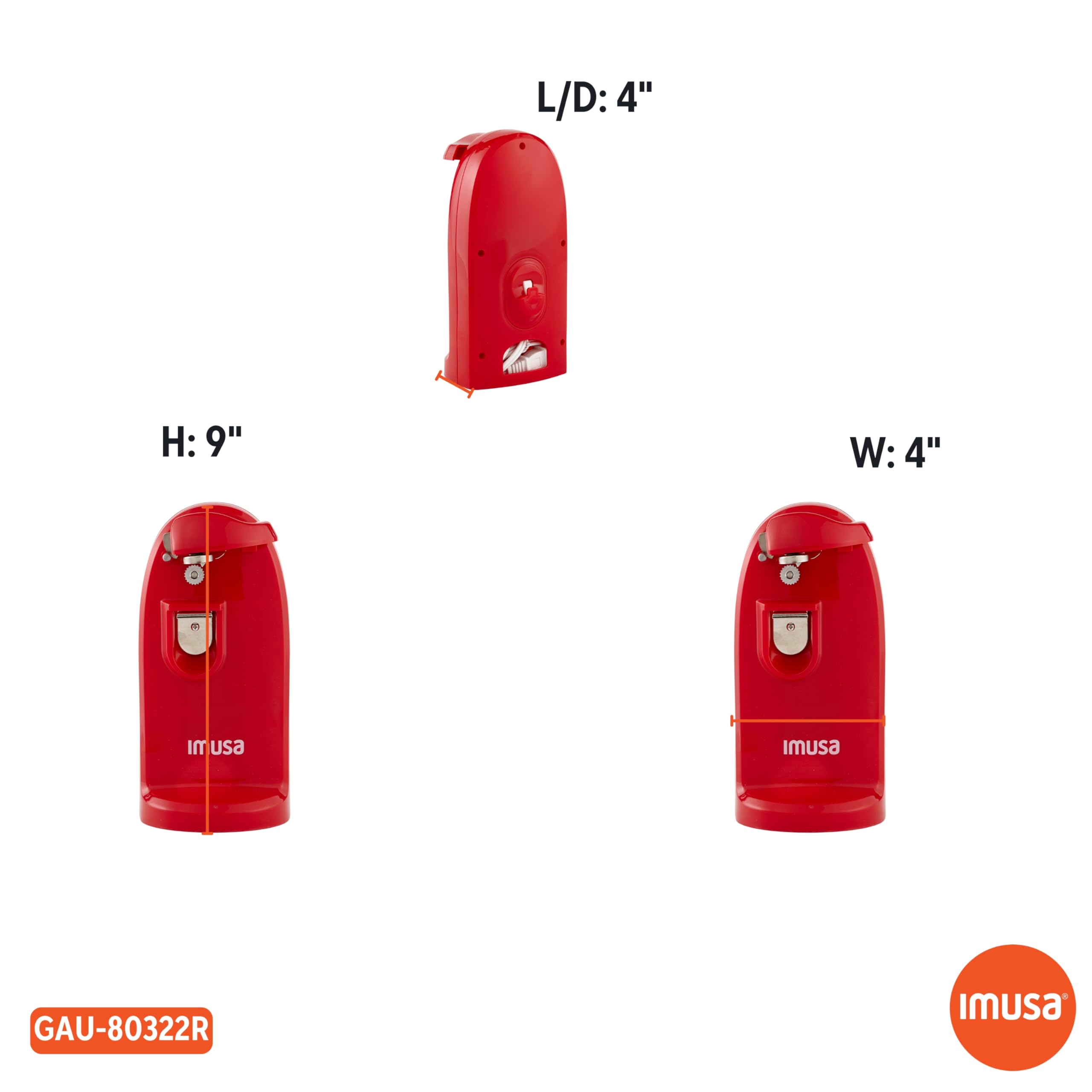 Foto 8 pulgar | Abrelatas Eléctrico Imusa Usa Con Abrebotellas Rojo - Venta Internacional.