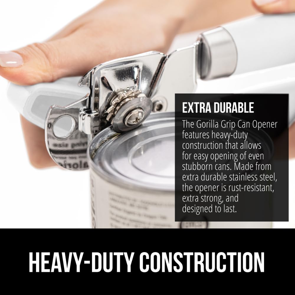 Foto 4 | Abrelatas Gorilla Grip De Acero Inoxidable De Alta Resistencia, Color Blanco - Venta Internacional.