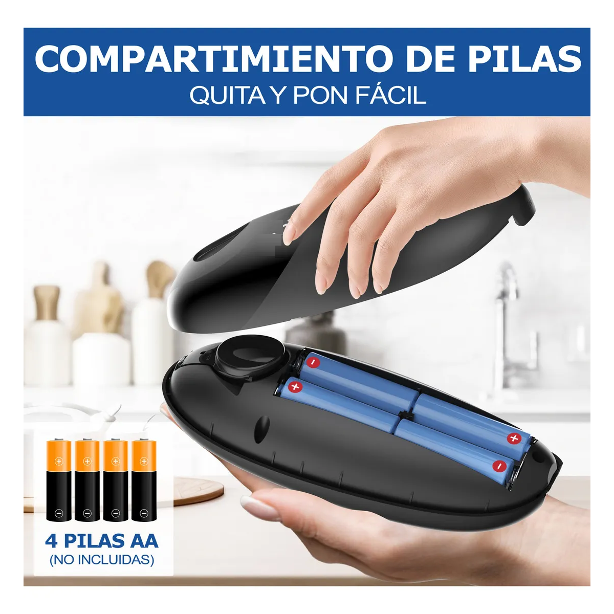 Foto 4 pulgar | Abrelatas Eléctrico Para Estaño Redondas Y Ovaladas  Eo Safe Imports Esi-20351 Negro
