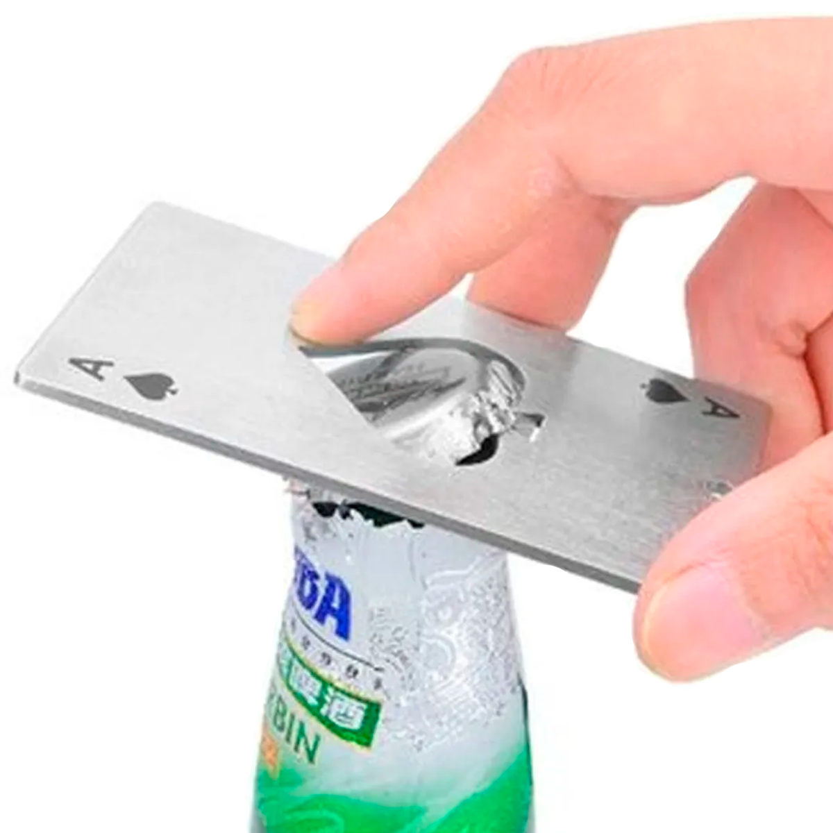 Foto 6 pulgar | 4pz Tarjeta Destapador Botella Carta Pokar Acero Inoxidable