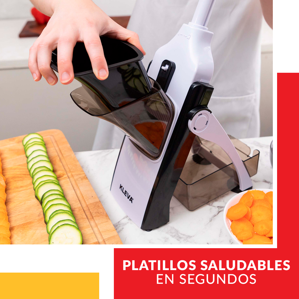 Foto 6 pulgar | Cortador Rebanador Picador de Frutas Verduras Quesos Multifuncional Safety Slicer Kleva Cuchillas no Expuestas