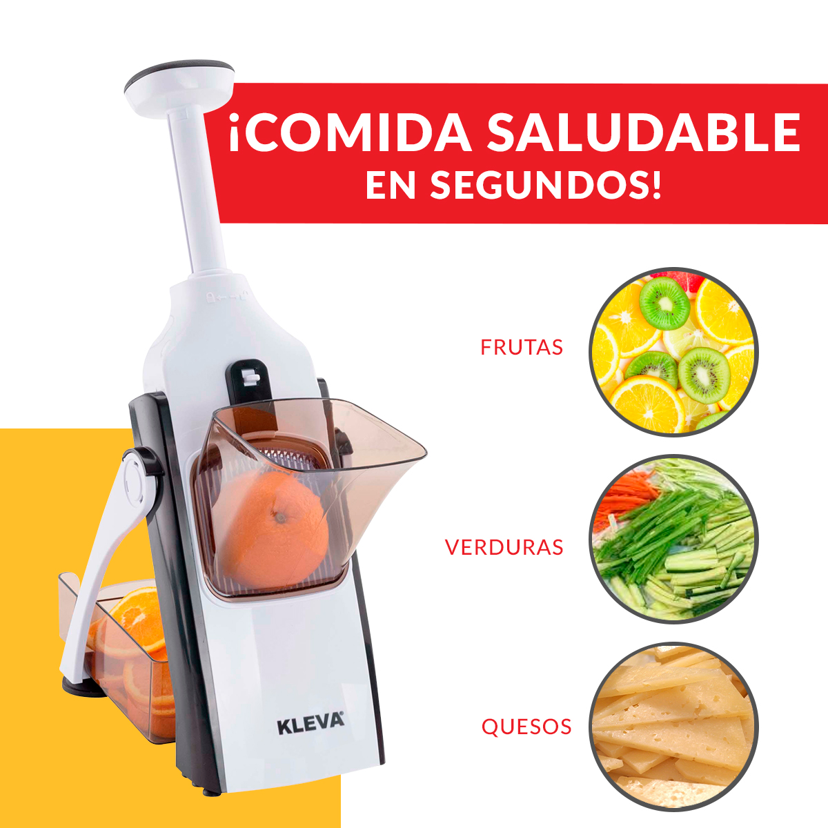 Foto 7 pulgar | Cortador Rebanador Picador de Frutas Verduras Quesos Multifuncional Safety Slicer Kleva Cuchillas no Expuestas