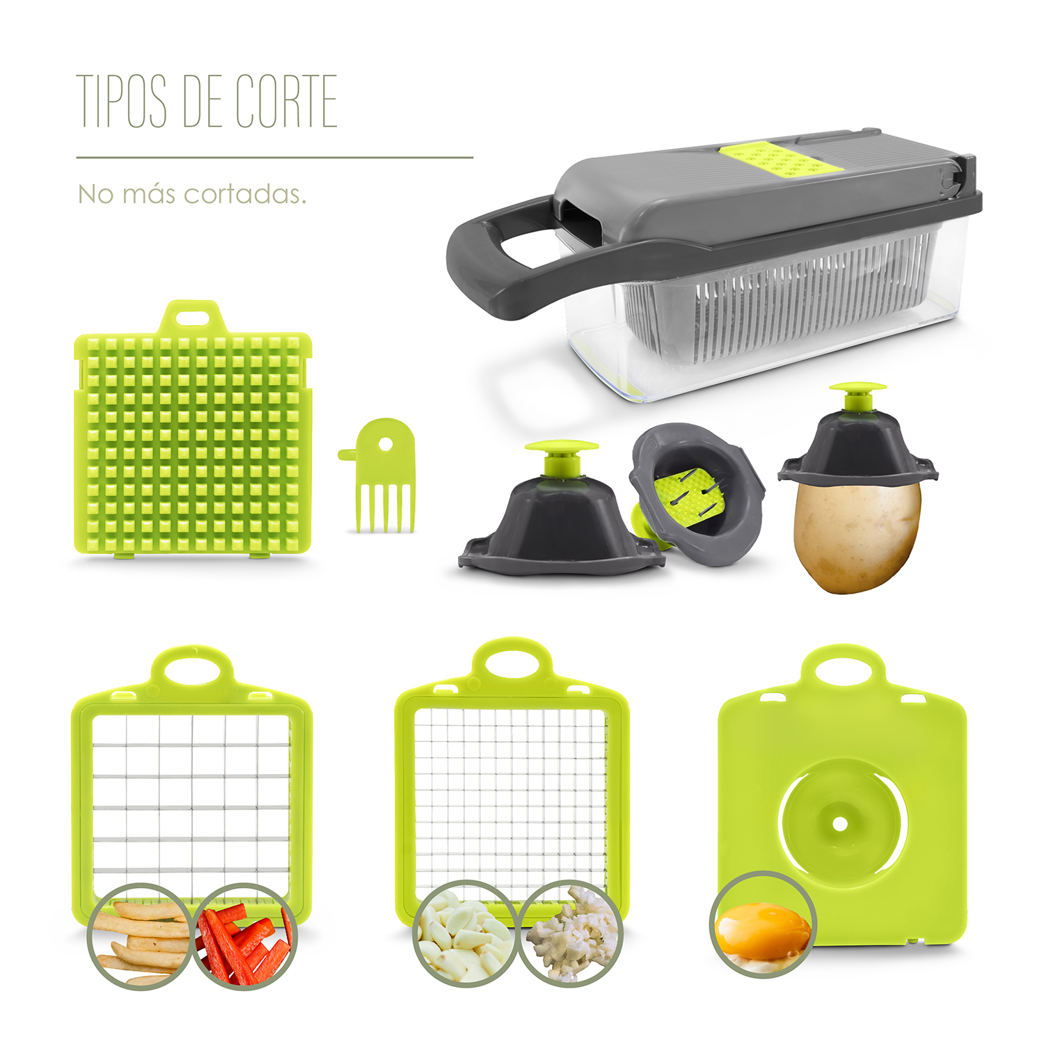 Foto 3 | Rallador Cortador Andromeda Inc Manual Verde para Verduras/Fruta