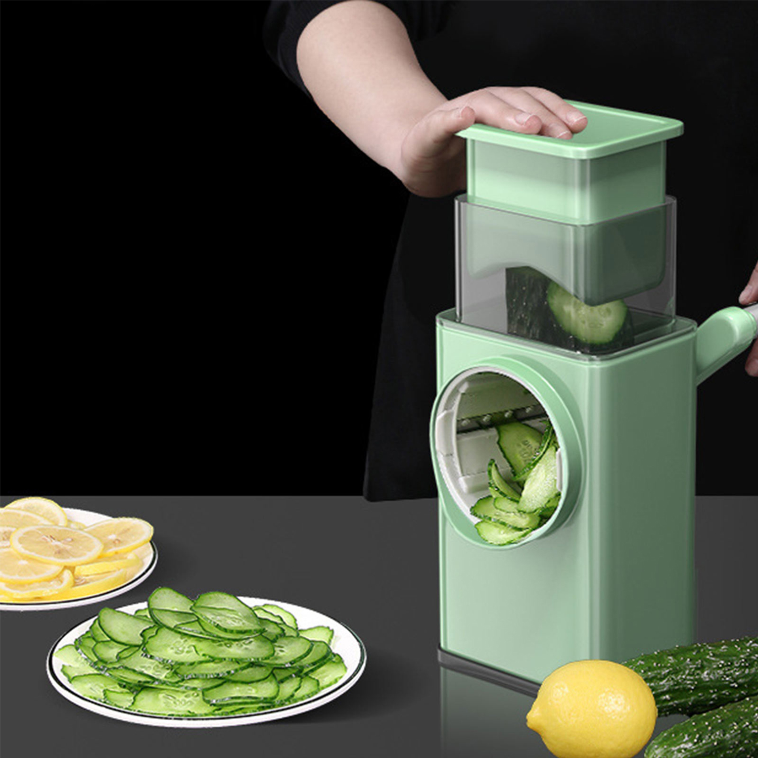 Foto 4 pulgar | Rallador De Verduras 3 En 1 Hiperware Con Alimentador Grande Color Verde