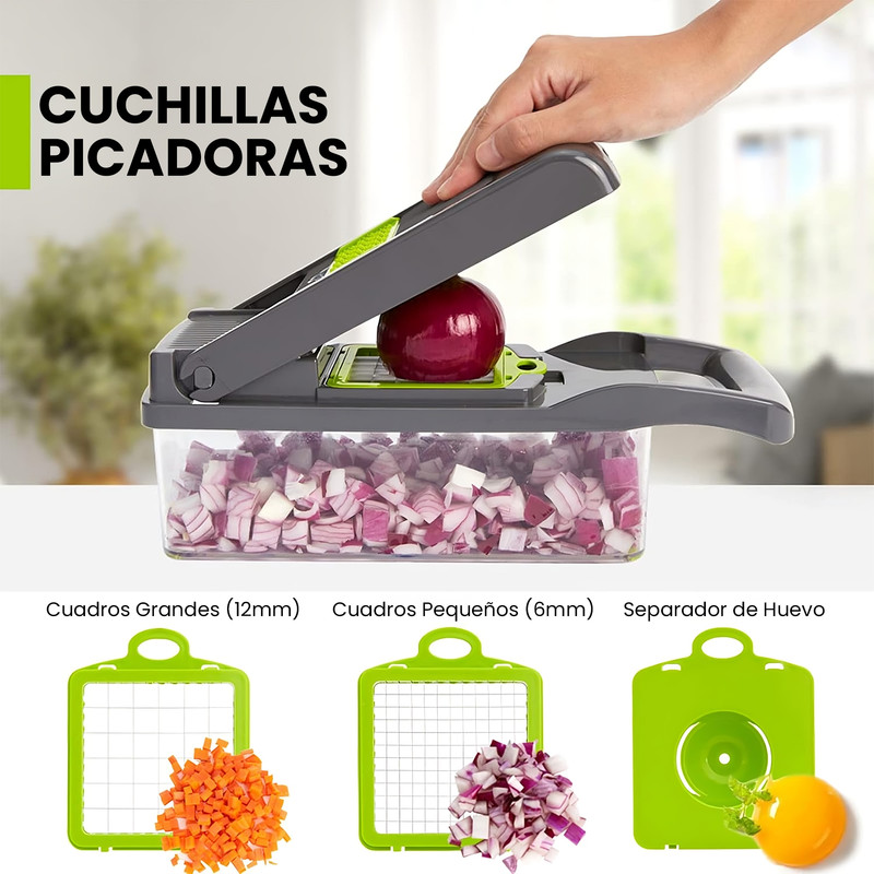 Foto 4 pulgar | Cortador de Verduras Hiperware Multifunción 8 en 1 Gris