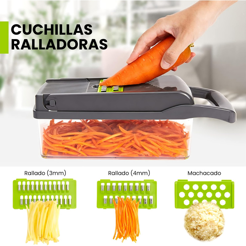 Foto 5 | Cortador de Verduras Hiperware Multifunción 8 en 1 Gris