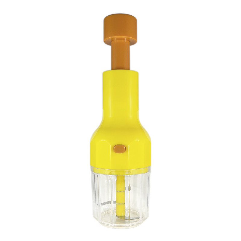 Picador De Ajo Cebolla Verduras Push Hiperware De 450ml Color Amarillo