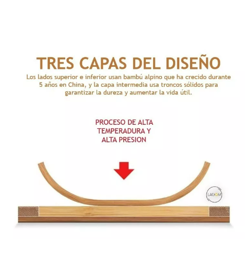 Foto 5 pulgar | Tabla Picar Cortar Alimentos Carnes Lagom 24x34cm De Bambú Y Madera Orgánico Natural 3 En 1 Alta Densidad Y Du