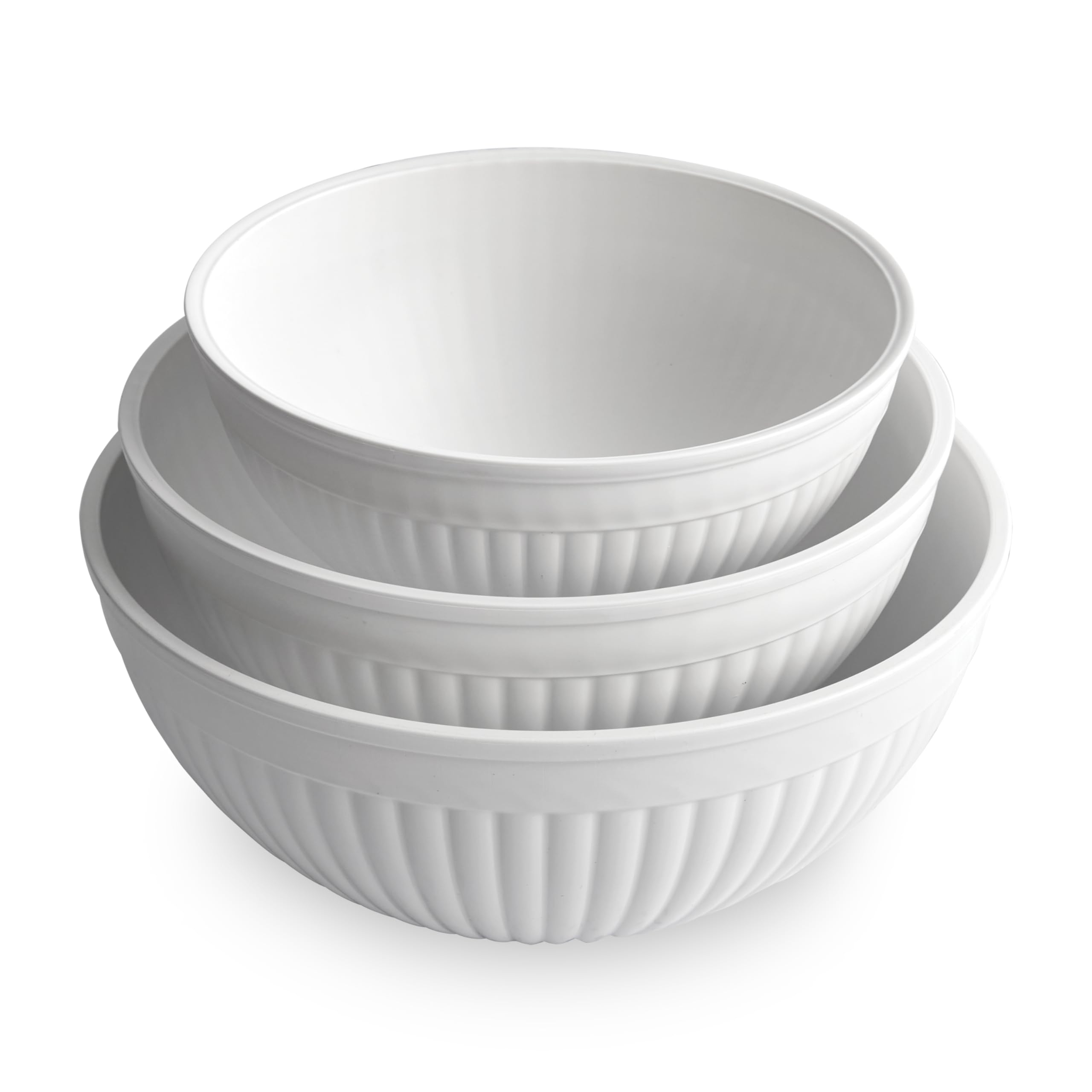 Juego De Cuencos Para Mezclar Nordic Ware Prep And Serve De 3 Piezas, Color Blanco - Venta Internacional.