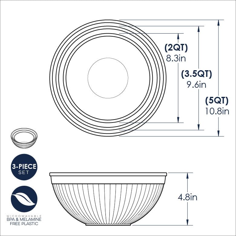 Foto 5 | Juego De Cuencos Para Mezclar Nordic Ware Prep And Serve De 3 Piezas, Color Blanco - Venta Internacional.