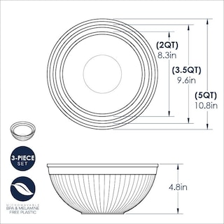 Foto 5 | Juego De Cuencos Para Mezclar Nordic Ware Prep And Serve De 3 Piezas, Color Blanco - Venta Internacional.