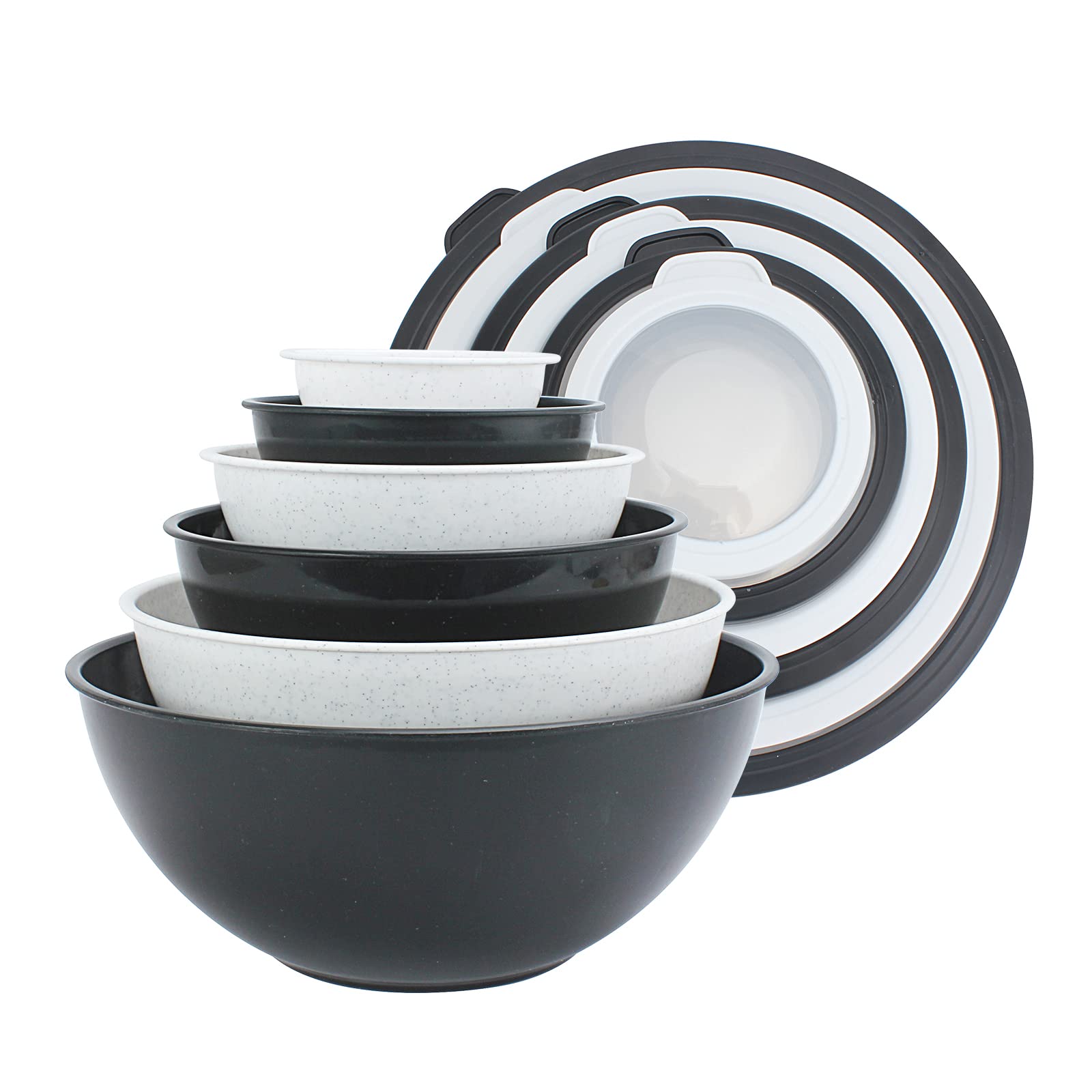 Juego De 12 Tazones De Plástico Con Tapas Para Mezclar, Cook With Color - Venta Internacional. $1,101