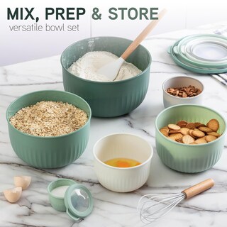 Foto 2 | Set De Cuencos Prep Cook With Color Para Mezclar Profundamente Con Tapas, 12 Unidades - Venta Internacional.