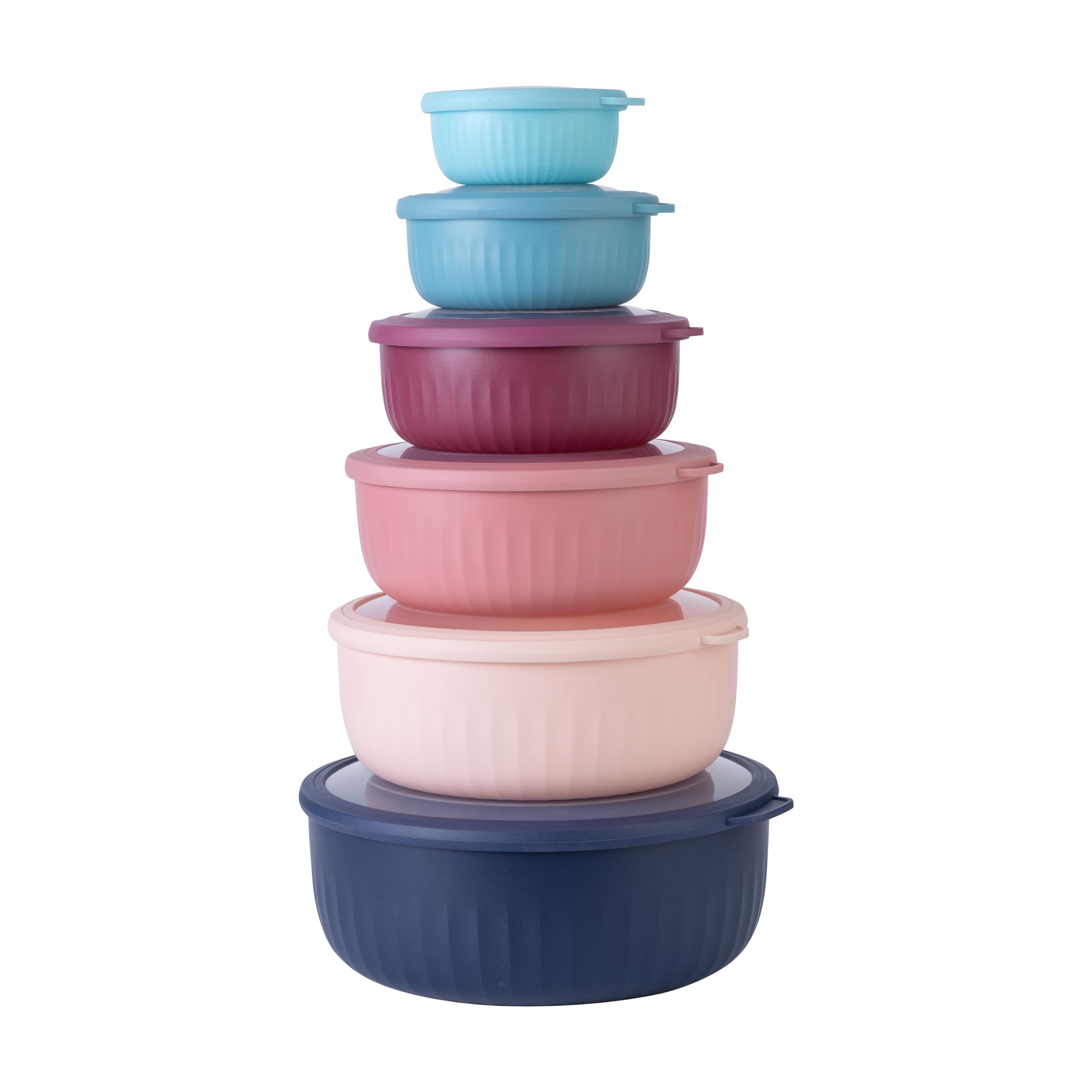 Set De Cuencos Prep Cook With Color, Para Mezclar, Con Tapas, 12 Unidades - Venta Internacional.