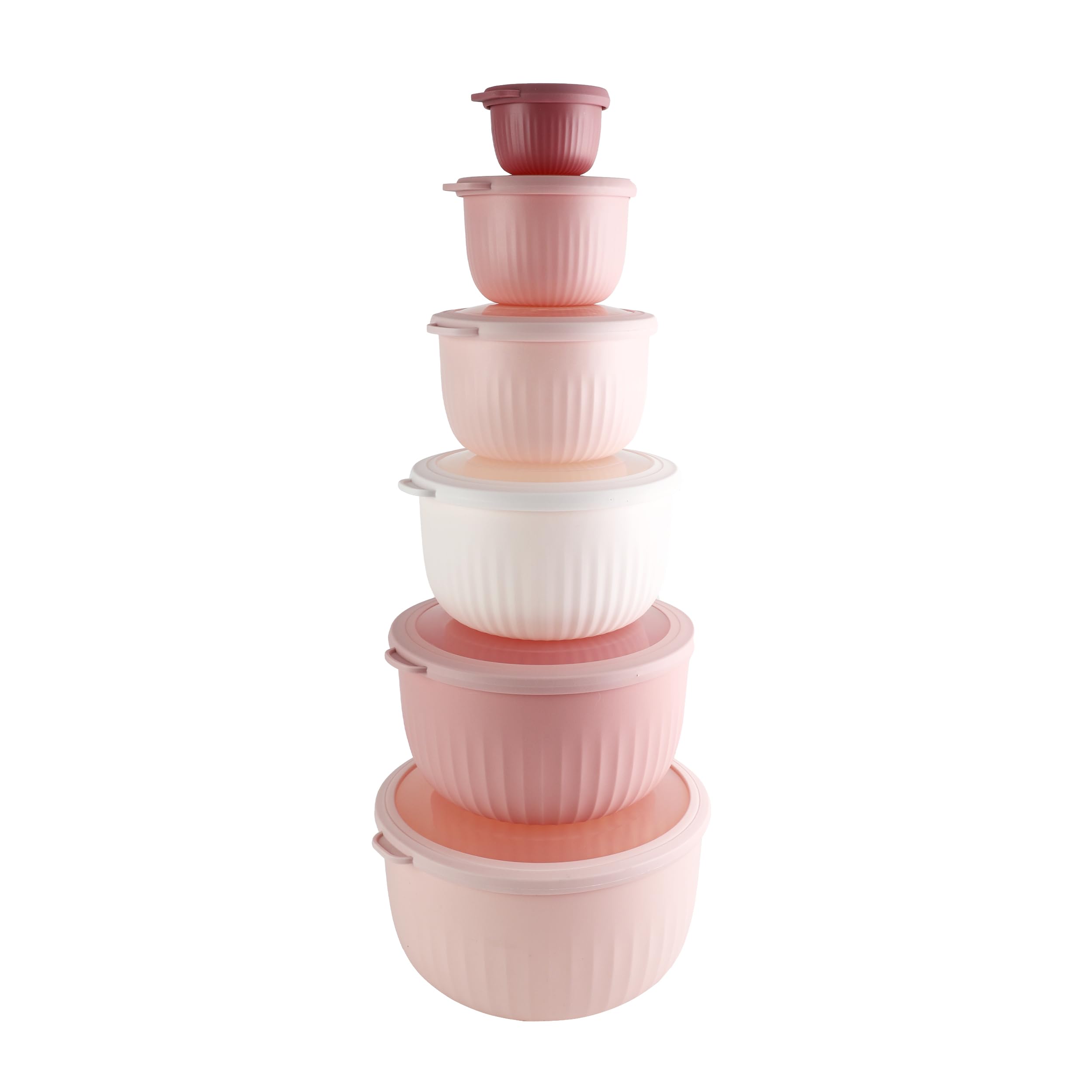 Foto 1 | Set De Cuencos Para Mezclar Cook With Color Prep Con Tapas, 12 Unidades, Color Rosa - Venta Internacional.